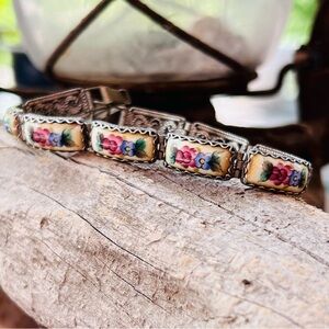 Vintage Filigree Floral Link Book Bracelet